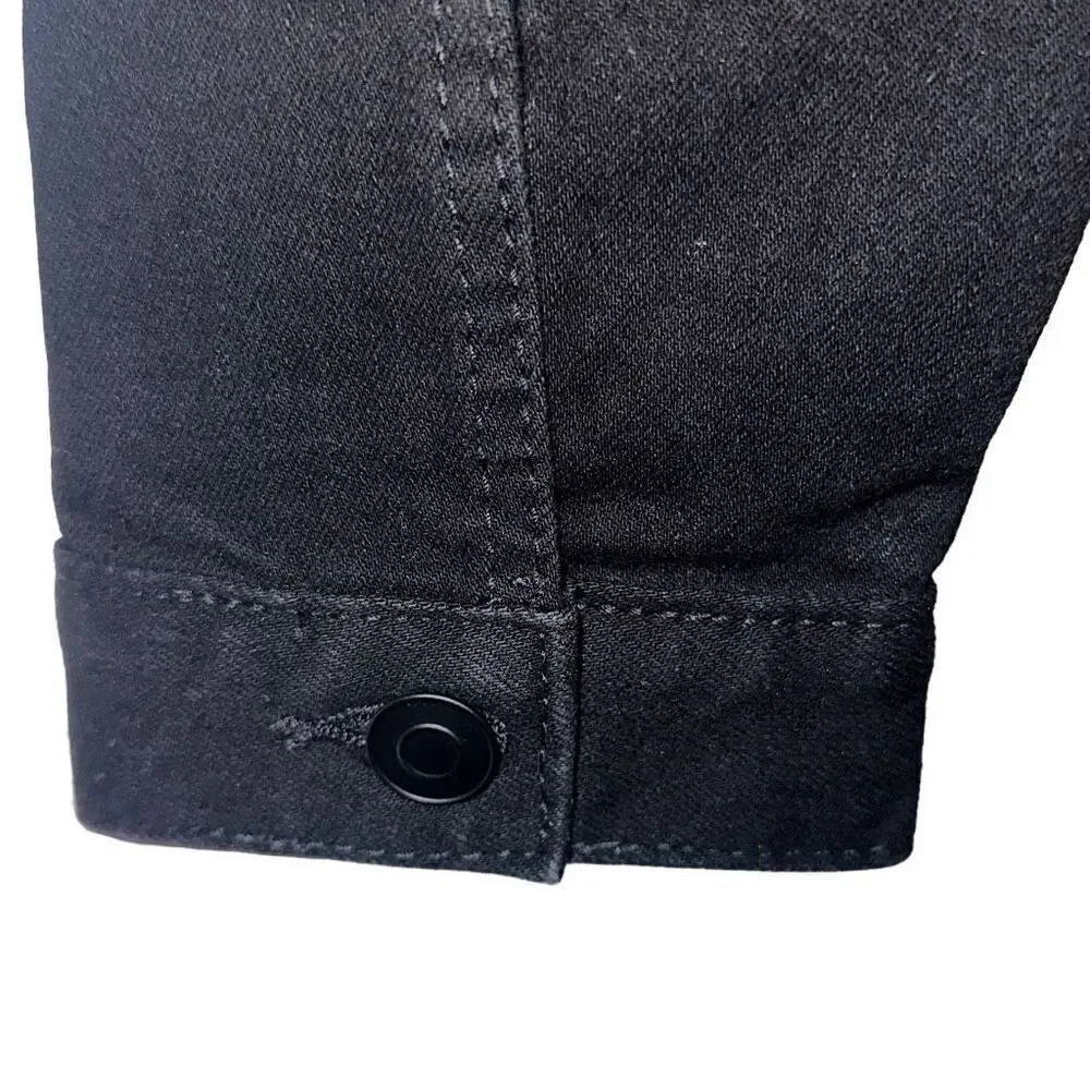 "NEW" Black denim jacket, ladies size med(8-10) by time and true - Picture 7 of 10